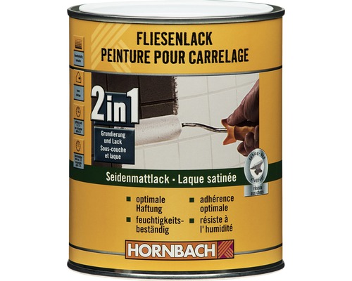 HORNBACH Fliesenlack Fliesenfarbe 2in1 seidenmatt weiss 1 l