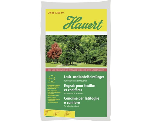 Hauert Laub- und Nadelholzdünger, 20 kg Packung zur Düngung von Bäumen und Sträuchern