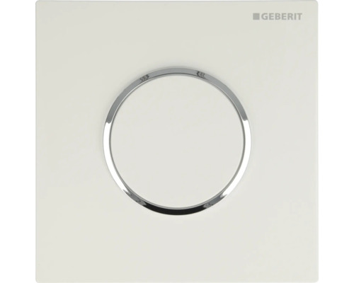 Commande d&lsquo;urinoir GEBERIT Sigma 10 plaque pneumatique blanc brillant / anneau décoratif chrome 116.015.KJ.1