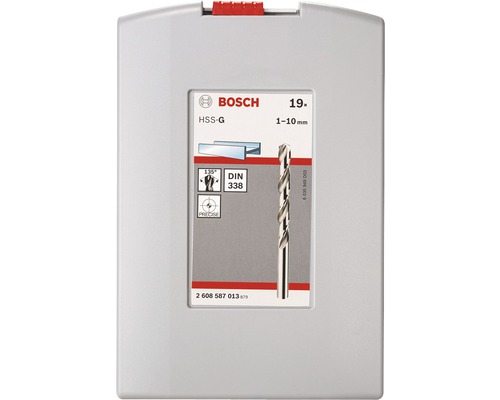 Bosch HSS G Metallbohrer Set, 19-teilig, 1 bis 10 Millimeter