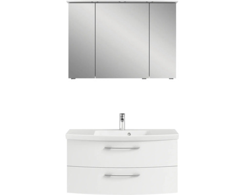 Ensemble de meubles de salle de bains pelipal Sunline 104 blanc haute brillance Salle de bain avec armoire de toilette et meuble sous-lavabo