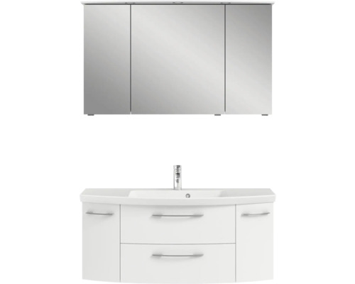 Ensemble de meubles de salle de bains pelipal Sunline 104 blanc haute brillance Meuble-lavabo avec meuble bas et armoire de toilette pour la salle de bains