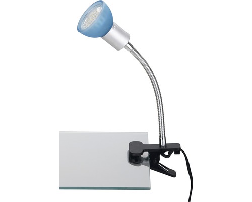 Lampe de bureau à pince LED Ledo titane GU10 3 W 250 lm 3000 K blanc chaud Lampe à pince avec bras flexible