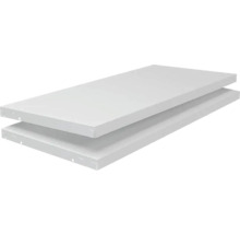 Schulte Tablette blanche 80 x 3,5 x 35 cm lot de 2 système d'enfichage jusqu'à 60 kg