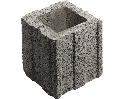 Muret floral Bambinoflor® gris 40x20x20 cm Bloc de béton creux