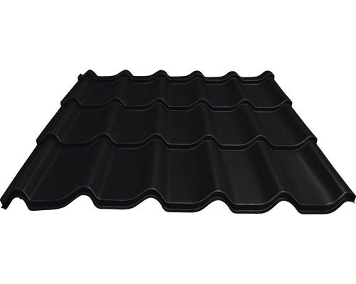 Tuiles en métal PRECIT Big Stone black 1100 x 1170 x 0,5 mm