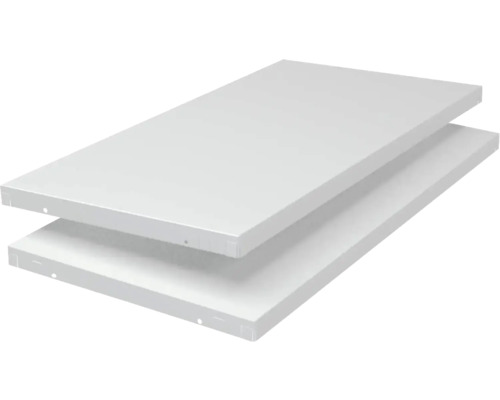 Schulte Tablette système d'emboîtement blanche 35 x 800 x 400 mm lot de 2