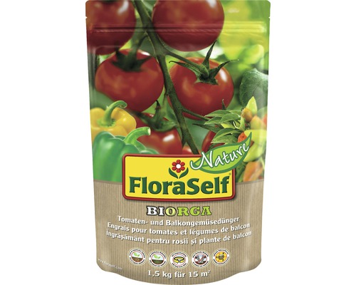 Engrais pour tomates et légumes de balcons FloraSelf Nature® BIORGA engrais organique 1,5 kg végan