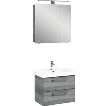 Badezimmer-Set mit Spiegelschrank, Waschbecken und Unterschrank