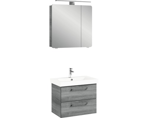 Ensemble de salle de bains avec armoire de toilette, lavabo et meuble sous-vasque