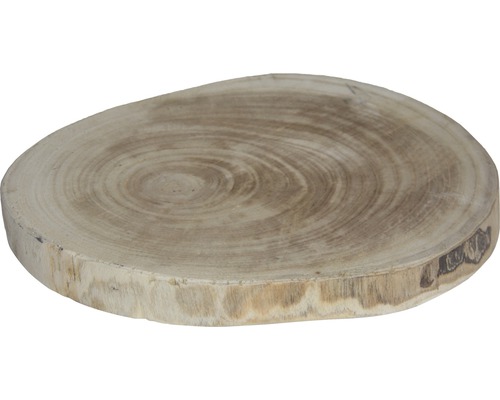 Assiette décorative rondin de bois en bois Ø 30 cm marron-beige