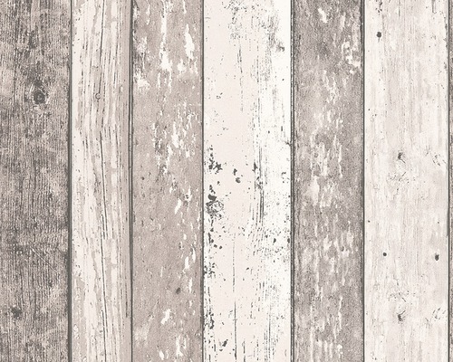 Tapisserie intissée 8550-53 New England 2 clôture beige brun Papier peint avec motif de planches de bois