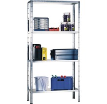 Schulte Étagère de base à emboîter zinguée 180 x 100 x 35 cm 4 tablettes cornières séparées capacité de charge 340 kg