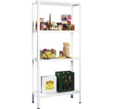 Schulte Étagère à emboîter blanche 180 x 120 x 35 cm 4 tablettes cornières séparées capacité de charge 340 kg