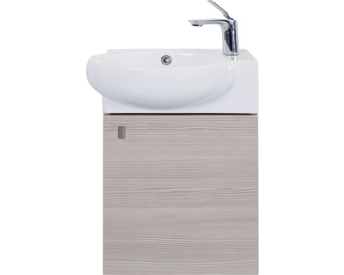 Waschtisch mit Unterschrank und Armatur für das Badezimmer