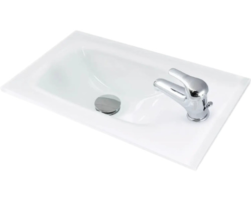 Meuble-lavabo Marlin 3010.1 50,4x37,1 cm verre blanc