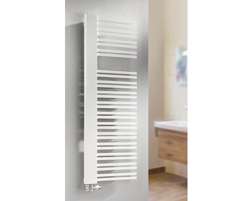 Radiateur design SCHULTE Bologna Version gauche 810x500 mm blanc Radiateur sèche-serviettes blanc dans la salle de bain