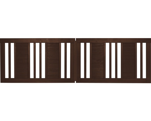 Portail double Konsta Fenris sans fraisage pour serrure 300 x 90 cm marron Portail double en bois avec remplissage en lattes