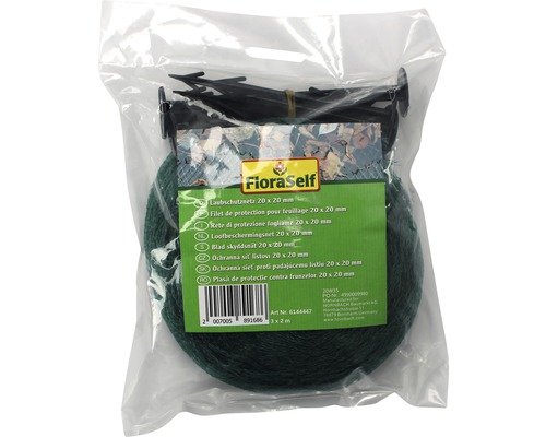 Filet de protection anti-feuilles FloraSelf 3x2 m, maillage 20 mm Filet de protection pour feuilles 3 x 2 mètres avec sardines