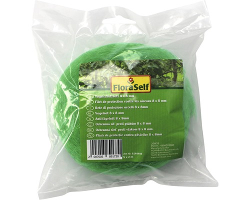 Filet de protection contre les oiseaux 8 x 8 millimètres dans son emballage