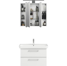 Waschtisch mit Unterschrank und Spiegelschrank zur Aufbewahrung von Badartikeln