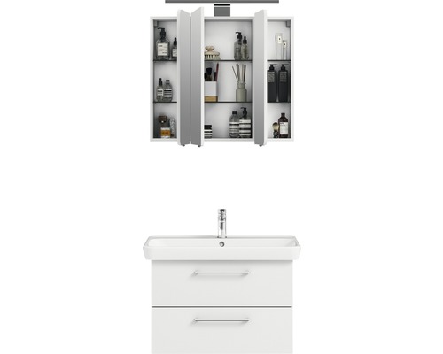 Meuble-lavabo avec meuble sous-vasque et armoire de toilette pour ranger les articles de salle de bains