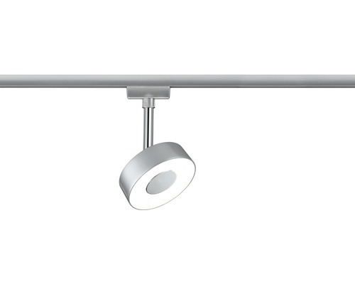 Paulmann URail LED Spot 1x5W 308 lm 2700 K warmweiss Circle chrom/matt 230V Ein silberfarbener LED-Strahler an einer Schiene.