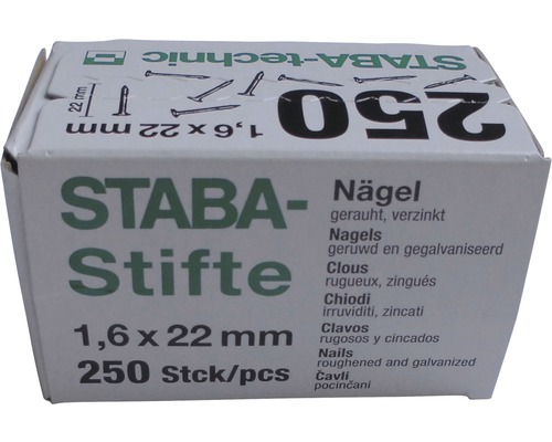 Stifte 1,6x22 mm Pack = 250 Stück