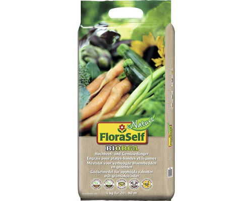 Hochbeet- & Gemüsedünger FloraSelf Nature BIORGA 4 kg organischer Dünger vegan