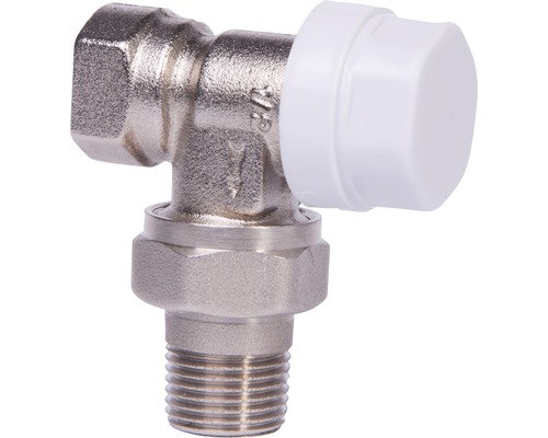 Robinet d''équerre en métal avec capuchon blanc