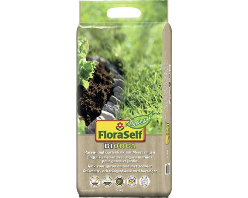 Rasen- und Gartenkalk FloraSelf Nature BIORGA 5 kg, mit Meeresalgen