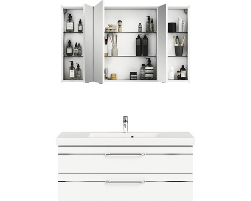 Badezimmer-Set mit Spiegelschrank und Waschtischunterschrank