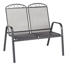 Gartenbank Metall 2-Sitzer grau