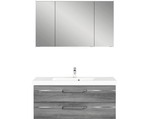 Ensemble de meubles de salle de bains avec lavabo, meuble bas et armoire de toilette