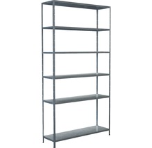 Schulte Steck-Grundregal verzinkt 230 x 120 x 35 cm 6 Böden geteilte Winkelprofile Tragkraft 510 kg