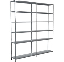 Schulte Kit étagère de base et étagère complémentaire à emboîter zinguée 230 x 200 x 35 cm 12 tablettes cornières séparées capacité de charge 1020 kg