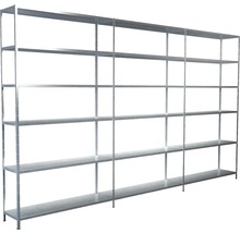 Schulte Kit étagère de base et étagère complémentaire à emboîter zinguée 230 x 260 x 35 cm 18 tablettes cornières séparées capacité de charge 1530 kg