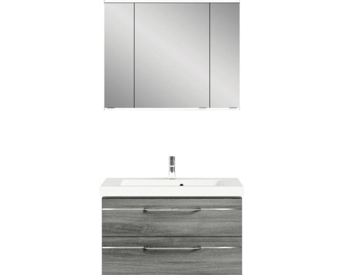 Waschtischkombination mit Spiegelschrank im Badezimmer