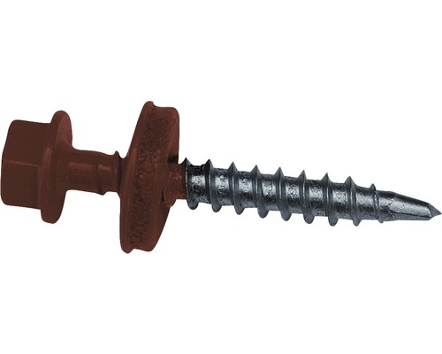 Vis PRECIT 4,8x35 mm marron clair pack = 20 pces Vis de toiture avec rondelle d''étanchéité