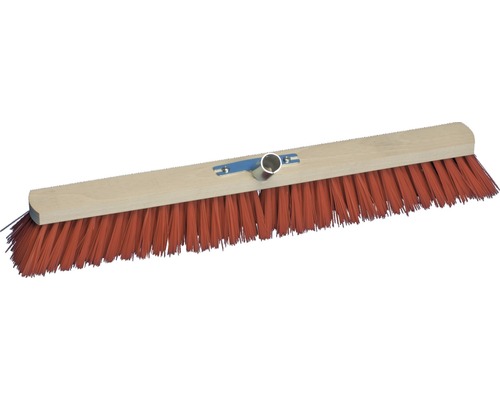 Breiter Strassenbesen mit Holzrücken und Borsten