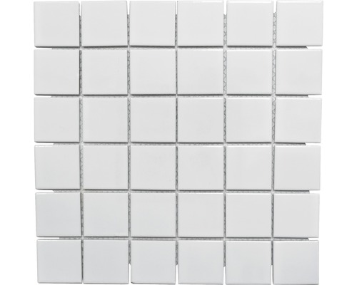 Mosaïque céramique Quadrat uni CD102 blanc brillant 30x30 cm