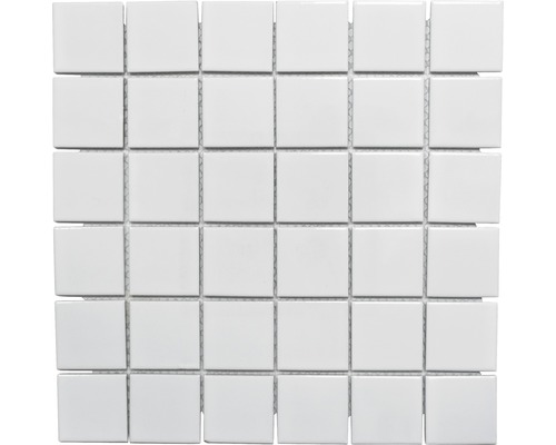 Keramikmosaik Quadrat uni CD102 weiss glänzend 30x30 cm