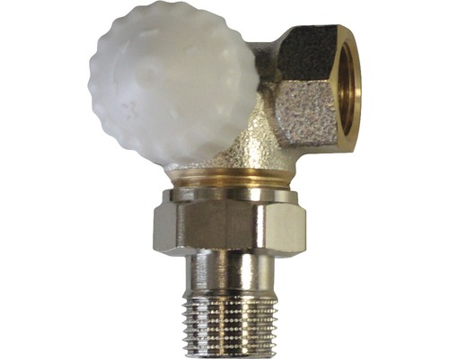 Robinet d''équerre avec tête thermostatique pour montage de radiateur