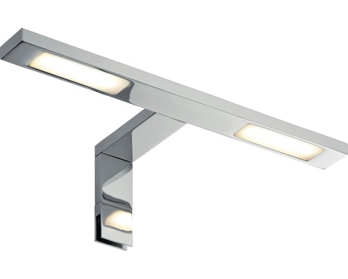 LED Spiegelleuchte Aufschrankleuchte Metall IP44 2x3,2W 2x280 lm 2700 K warmweiss HxBxT 80x300x110 mm Galeria Double Hook chrom