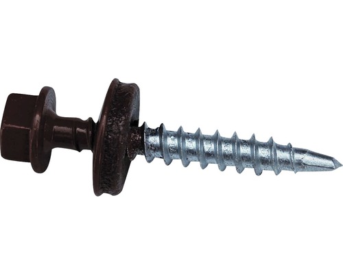PRECIT Schraube 4,8 x 35 mm mahagoni Pack = 20 Stk. Dachbauschraube mit Dichtscheibe