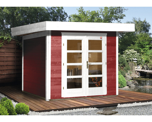 Abri de jardin weka Designhaus 126 taille 3 avec plancher, 295x300 cm, rouge de falun