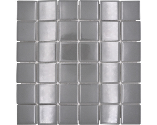 Keramikmosaik Quadrat uni metall glänzend 30x30 cm