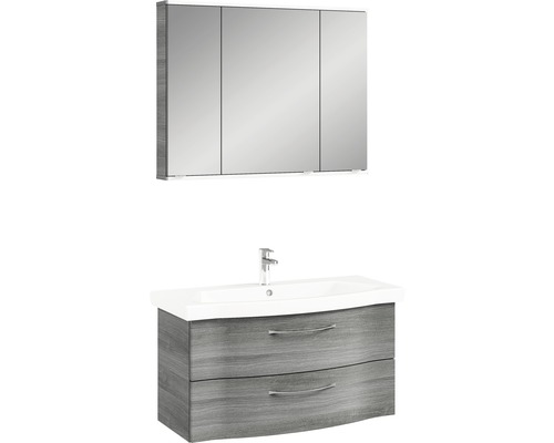 Meuble-lavabo avec meuble sous-lavabo et armoire de toilette pour la salle de bain