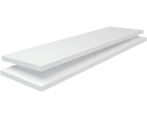 Tablette Schulte blanche 1200x70x350 mm, jusqu'à 85 kg lot de 2 système d'emboîtement