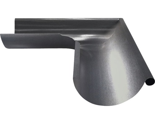 Angle extérieur PRECIT acier semi-circulaire 90 degrés Magnelis® gris DN 125 mm Angle de gouttière en métal